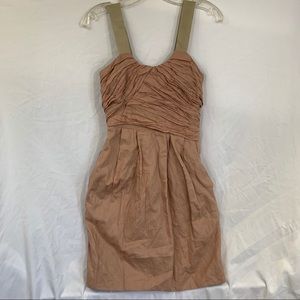 J. Crew Pleated Raw Dress with Ribbon Straps